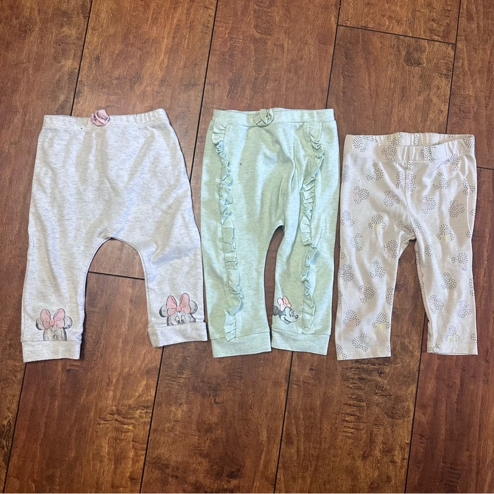 disney minnie mouse girls pants bundle 6-9 months